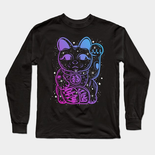 Maneki Neko Constellation Long Sleeve T-Shirt by absolemstudio